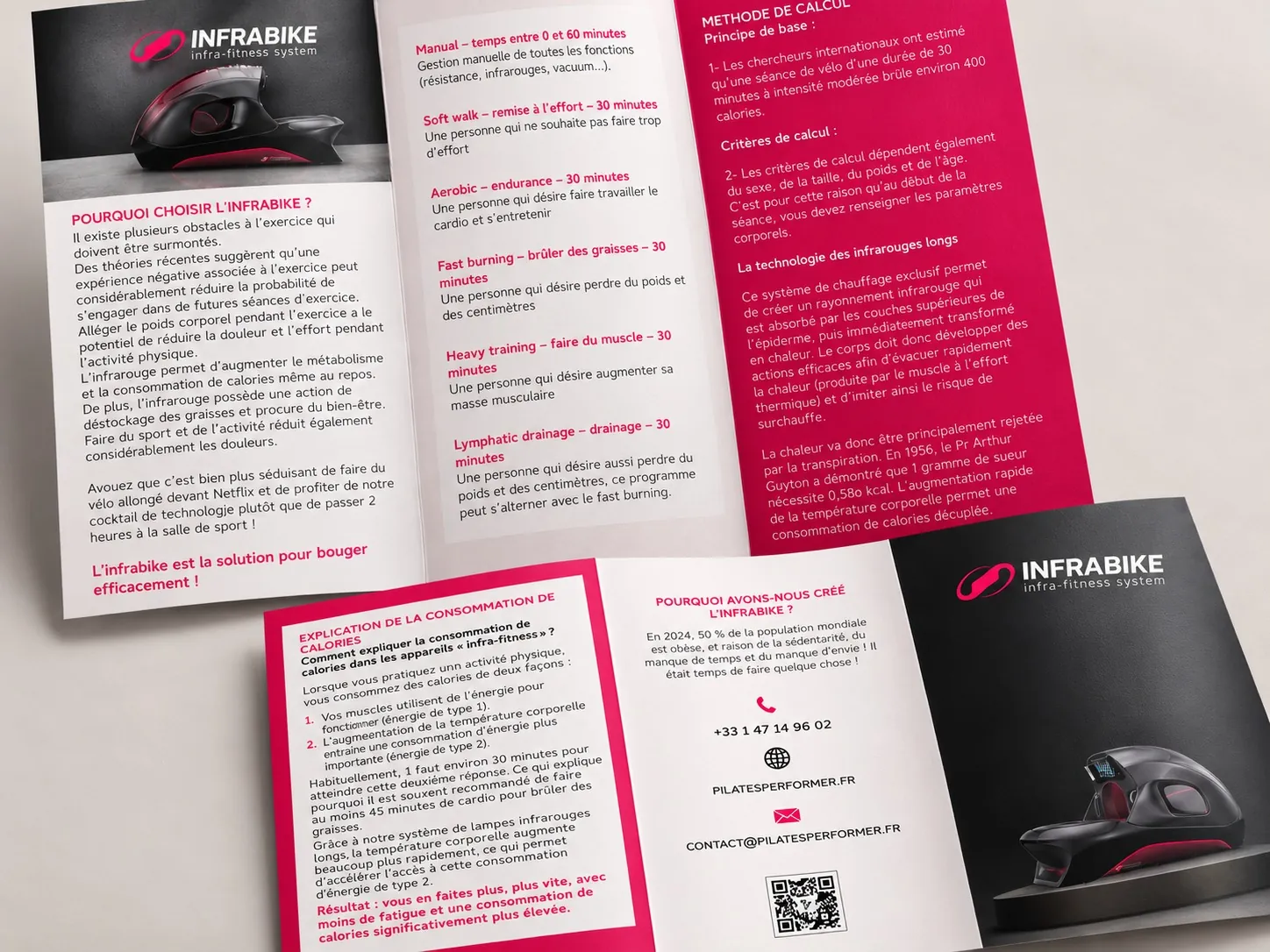 Infrabike, Pilates Performer, dépliant 3 volets