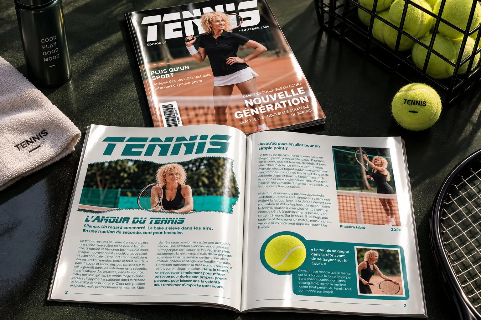 Magazine TENNIS, design éditorial