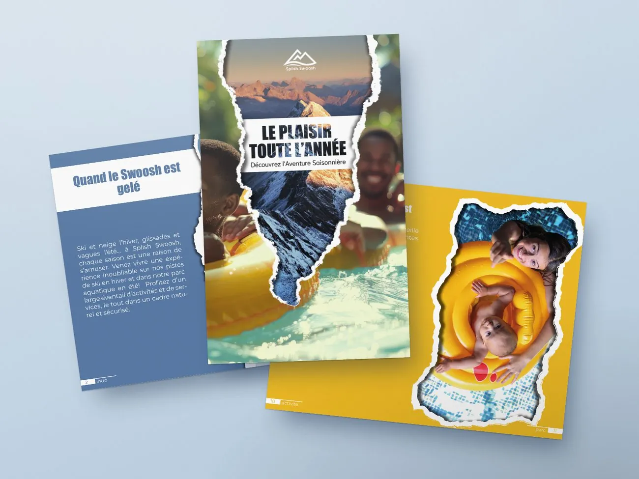 Splish Swoosh, brochure de centre de villégiature